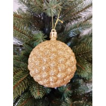 Новорічна куля в блискітках "Бульбашка" золота Ø80мм, ціна за набір 4шт